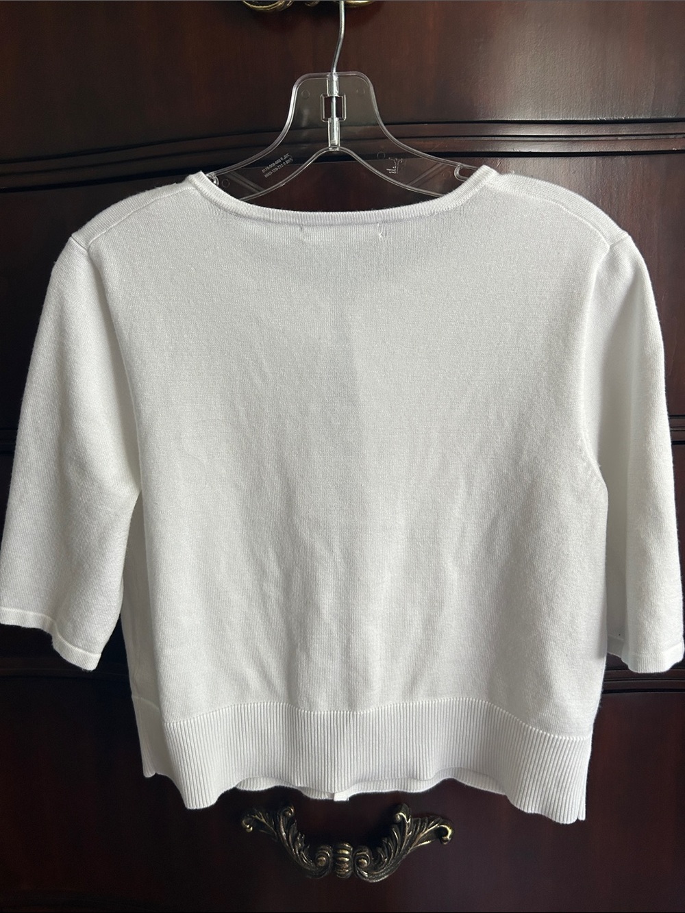 Cable & Gauge Cream Short-Sleeve Embellished Cardigan - Picture 4 of 4